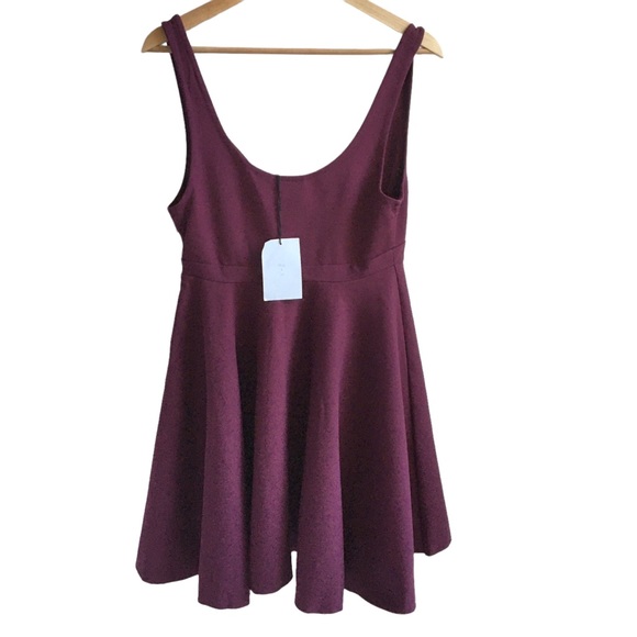 ALice & UO Urban Outfitters Eden Mini Dress Wine/ Burgundy Medium - Picture 5 of 17